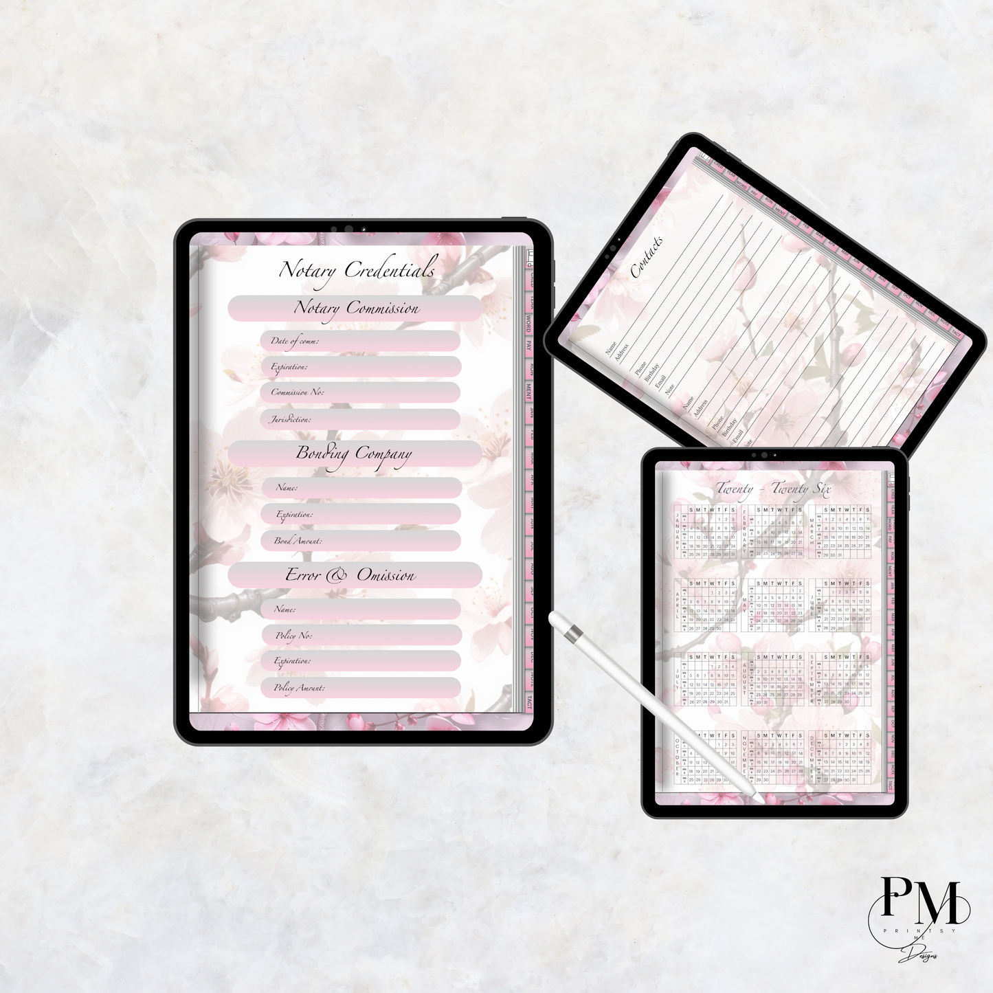 Notary Life Organizer 2026 | Notary Digital Planner | Digital Planners for Signing Agents/Notary |