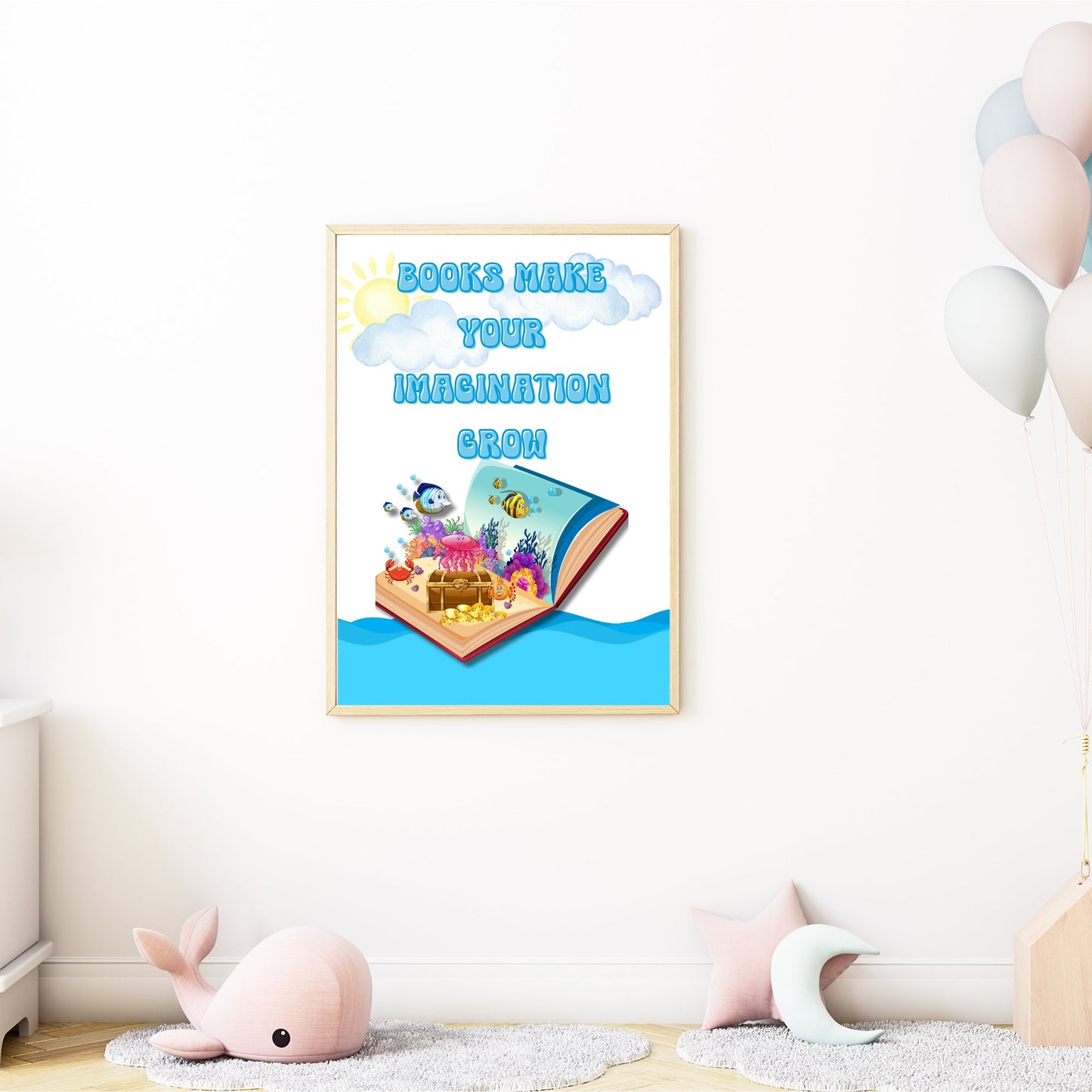 Books make your imagination grow - Printable Wall Art