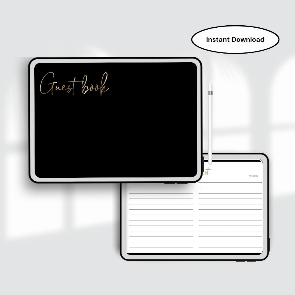 Digital Guest Book | Guest Book PDF | Modern Guest Sign-In Book | Name & Address Guest Book