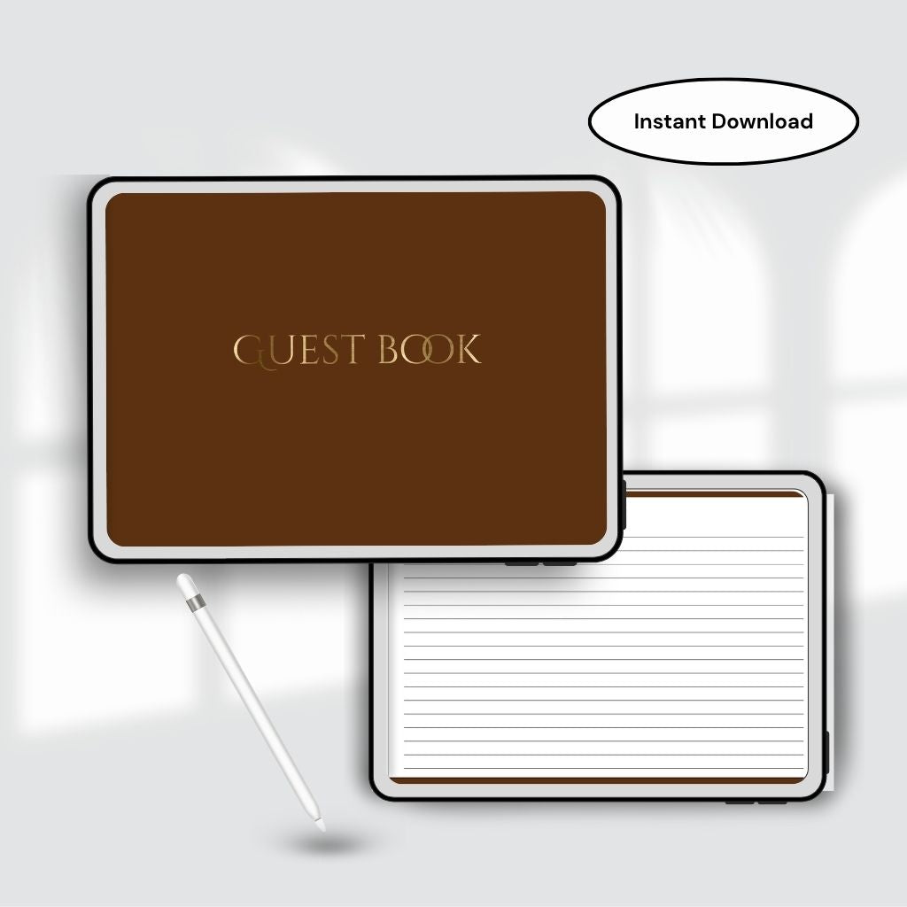 Digital Guest Book | Guest Book PDF | Modern Guest Sign-In Book | Guest Book With Lines