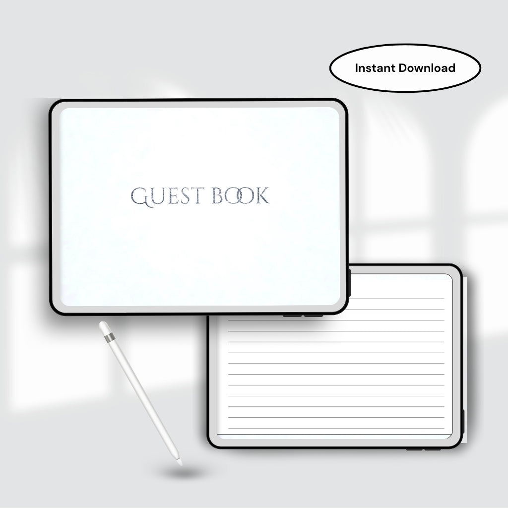 Digital Guest Book | Guest Book PDF | Modern Guest Sign-In Book | Guest Book With Lines