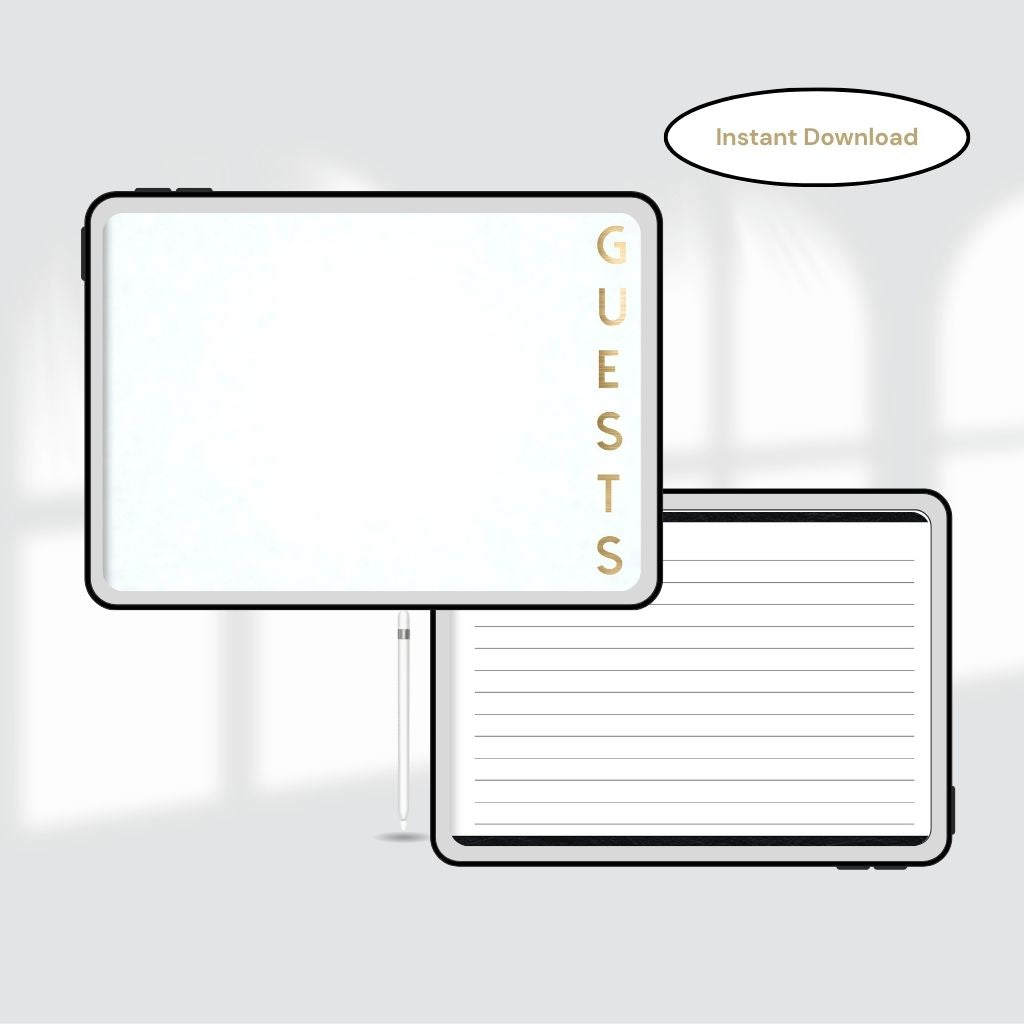 Digital Guest Book | Guest Book PDF | Modern Guest Sign-In Book | Guest Book With Lines