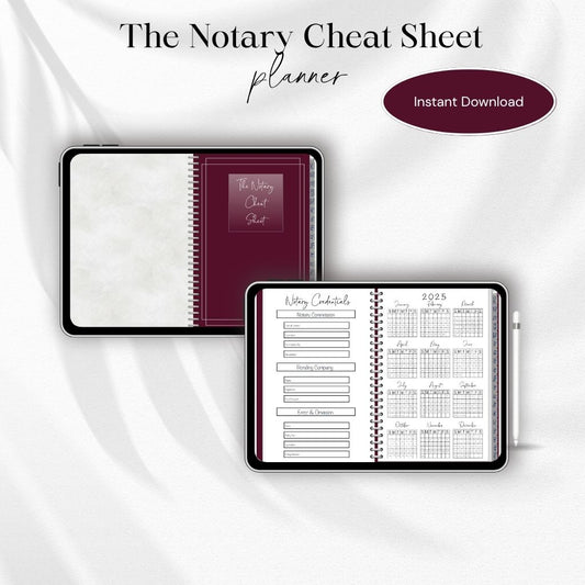 2025 Notary Digital Planner | Notary Planner with Hyperlinks | Best Digital Planner for Notaries 2025