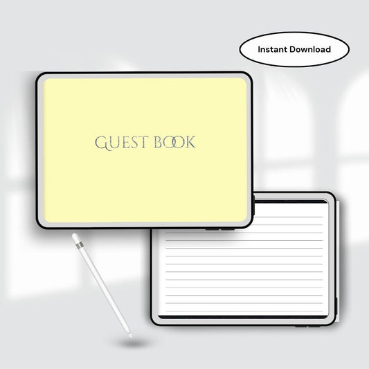 Digital Guest Book | Guest Book PDF | Modern Guest Sign-In Book | Guest Book With Lines