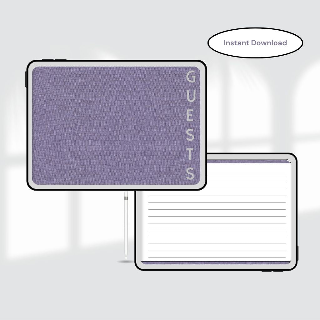 Digital Guest Book | Guest Book PDF | Modern Guest Sign-In Book | Guest Book With Lines