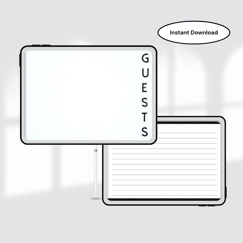 Digital Guest Book | Guest Book PDF | Modern Guest Sign-In Book | Guest Book With Lines