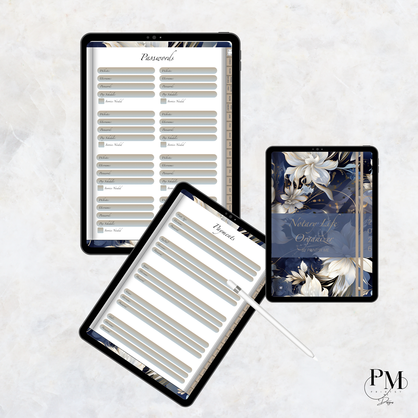 Notary Life Organizer 2026 | Notary Digital Planner | Digital Planners for Signing Agents/Notary