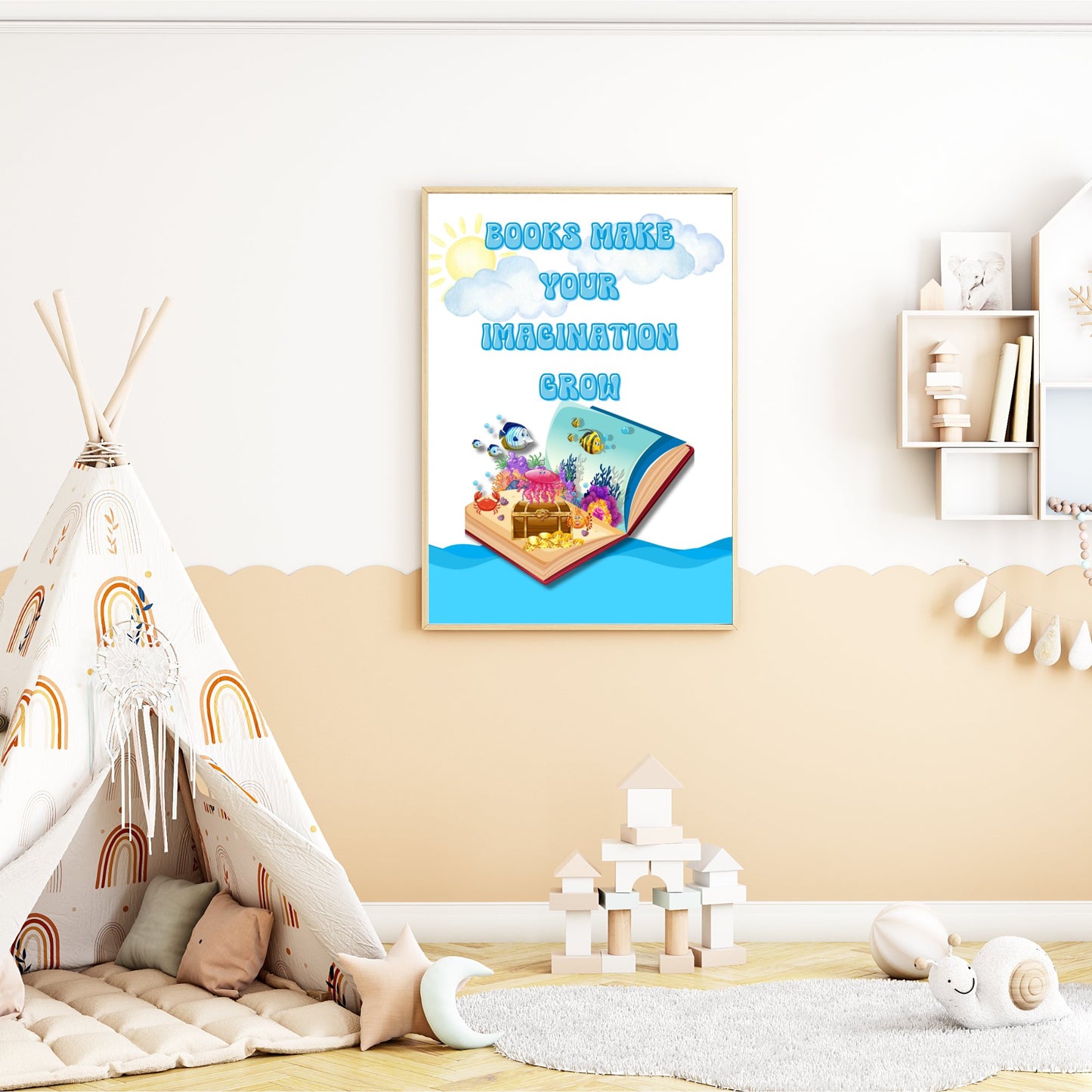 Books make your imagination grow - Printable Wall Art