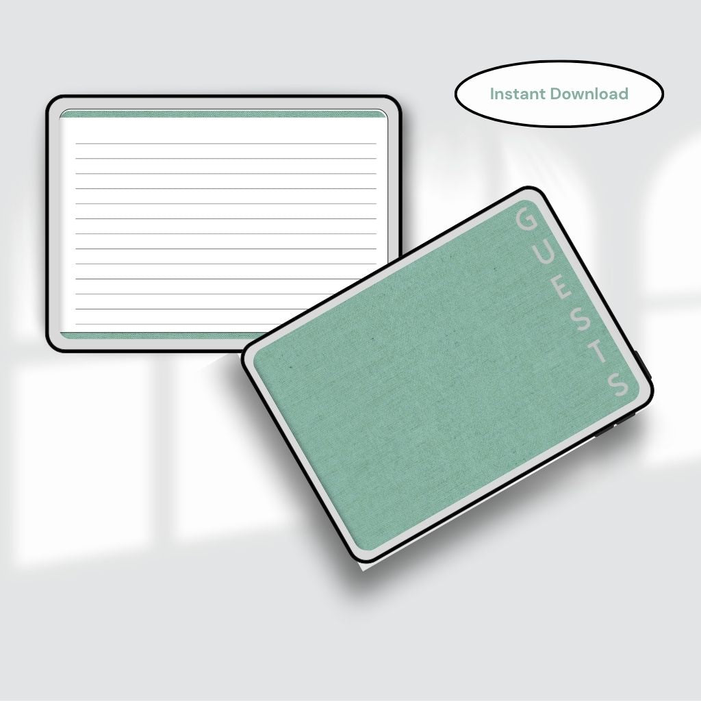 Digital Guest Book | Guest Book PDF | Modern Guest Sign-In Book | Guest Book With Lines