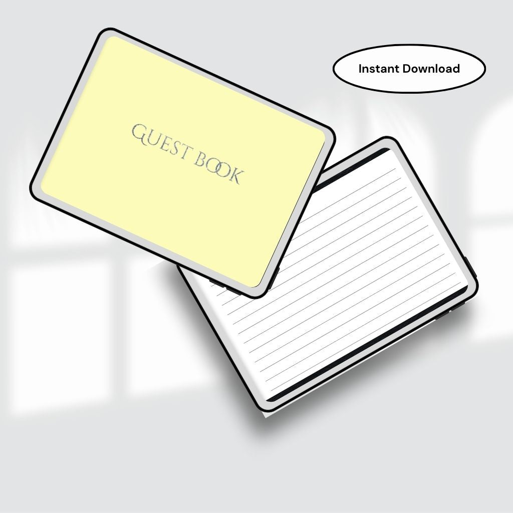 Digital Guest Book | Guest Book PDF | Modern Guest Sign-In Book | Guest Book With Lines