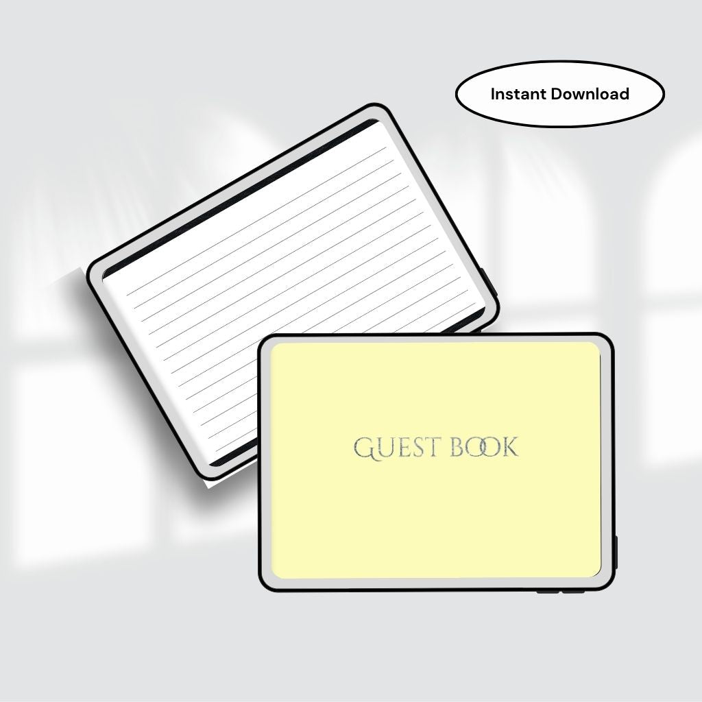 Digital Guest Book | Guest Book PDF | Modern Guest Sign-In Book | Guest Book With Lines
