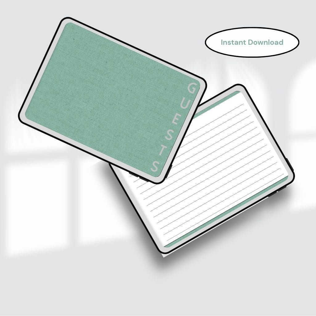 Digital Guest Book | Guest Book PDF | Modern Guest Sign-In Book | Guest Book With Lines