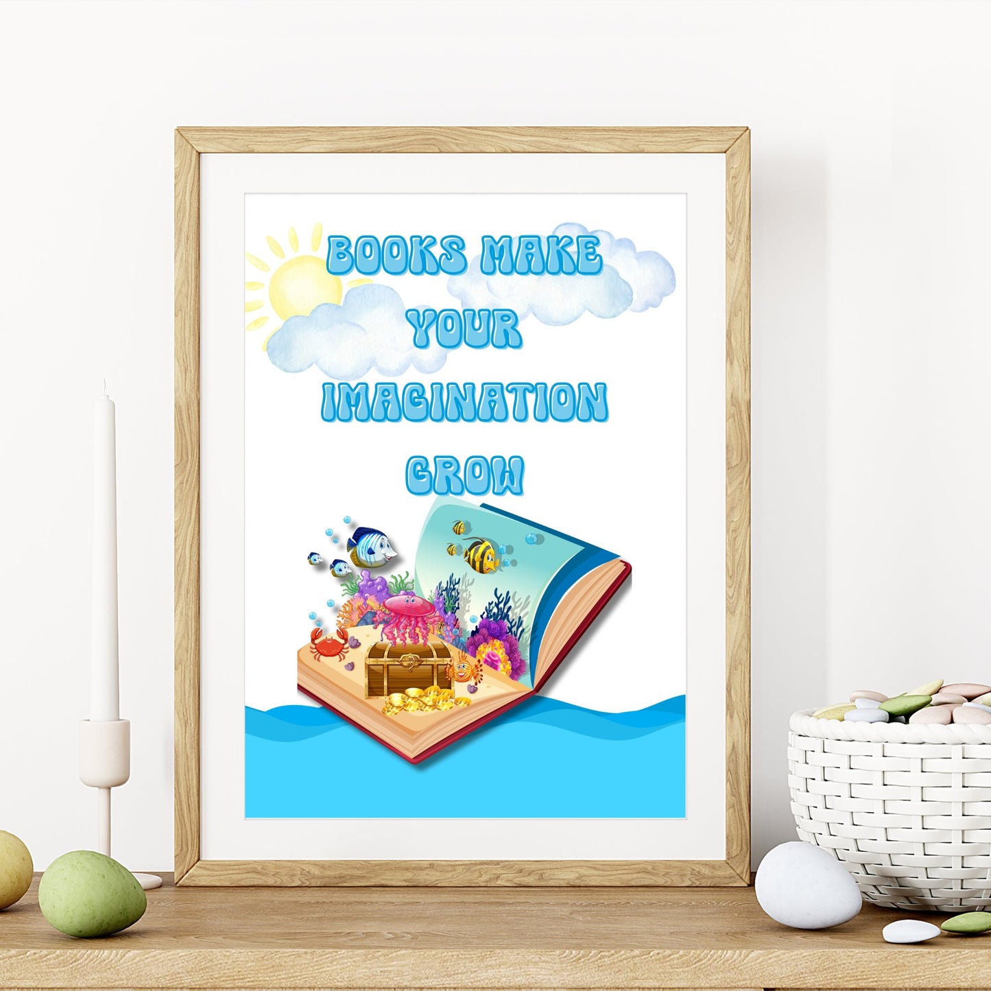Books make your imagination grow - Printable Wall Art