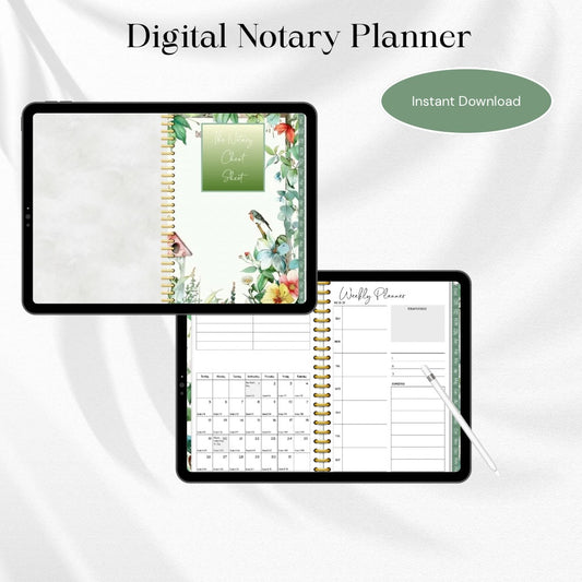 The Notary Cheat Sheet | 2025 Notary Digital Planner | Notary Planner with Hyperlinks | Best Digital Planner for Notaries 2025