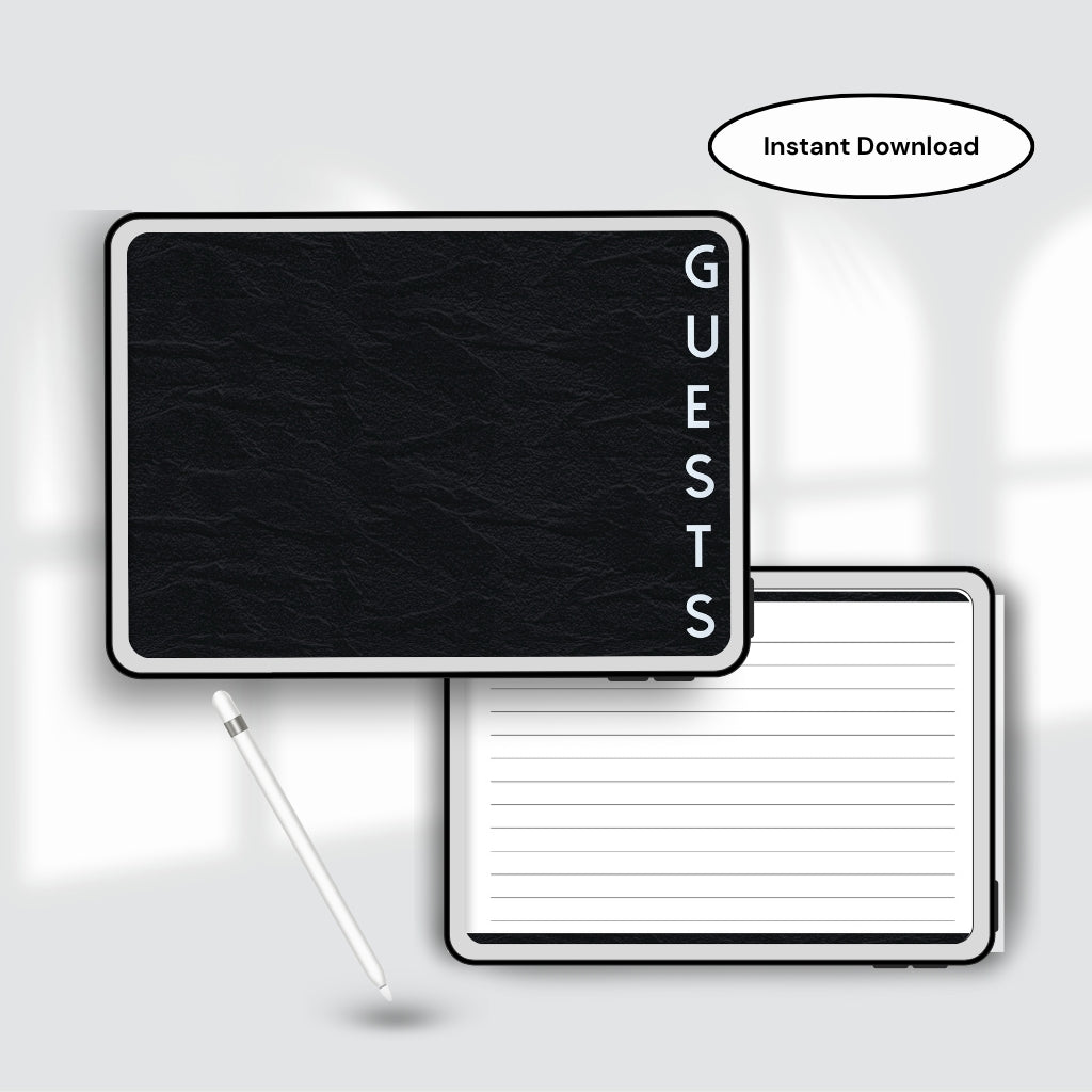 Digital Guest Book | Guest Book PDF | Modern Guest Sign-In Book | Guest Book With Lines