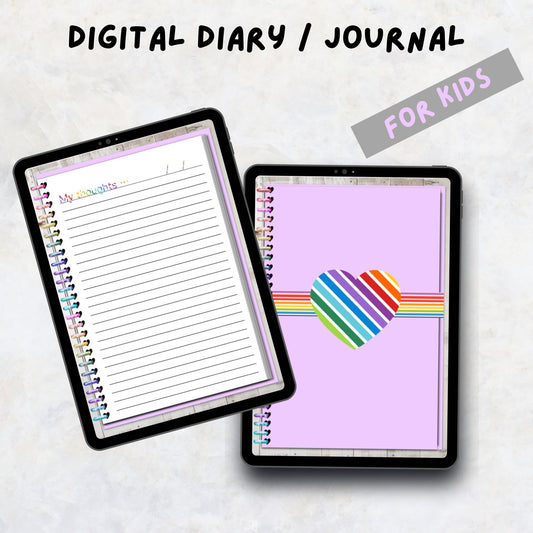 Digital Diary/Journal | Digital Journal for GoodNotes | Kids Digital Diary | Wellness Journal | Personal Digital Journal |