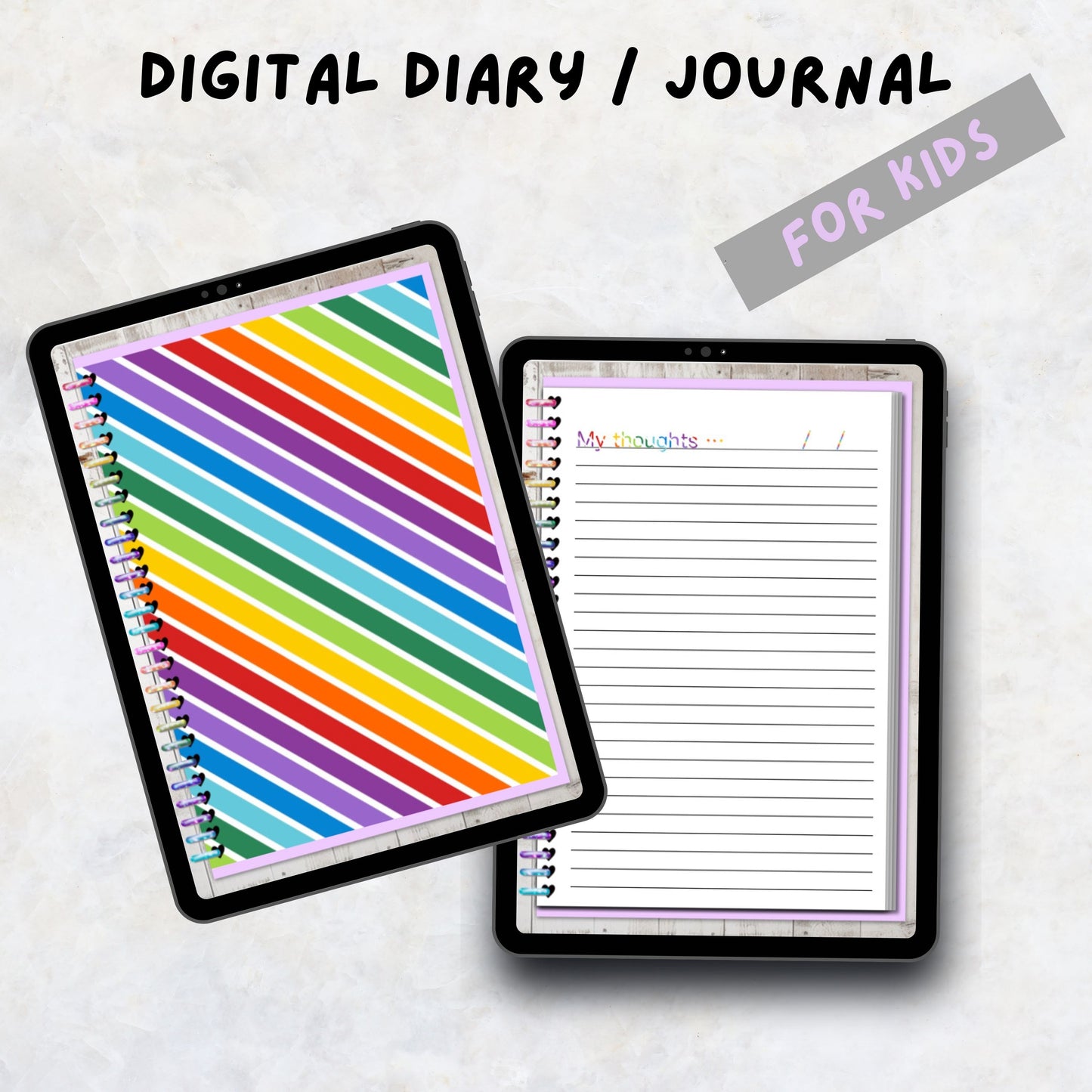 Digital Diary/Journal | Digital Journal for GoodNotes | Kids Digital Diary | Wellness Journal | Personal Digital Journal |
