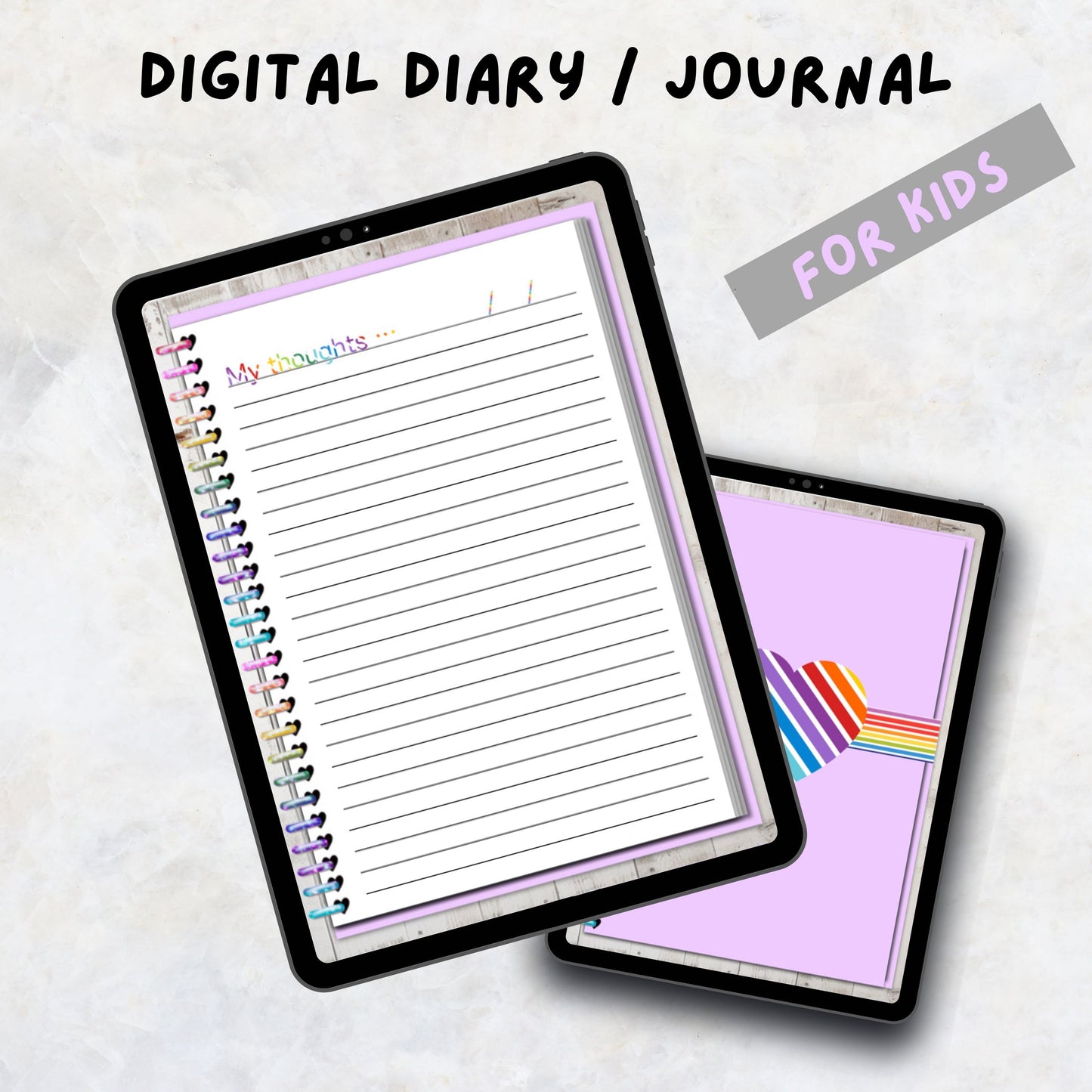 Digital Diary/Journal | Digital Journal for GoodNotes | Kids Digital Diary | Wellness Journal | Personal Digital Journal |