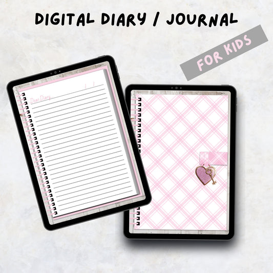 Digital Diary/Journal | Digital Journal for GoodNotes | Kids Digital Diary | Wellness Journal | Personal Digital Journal |
