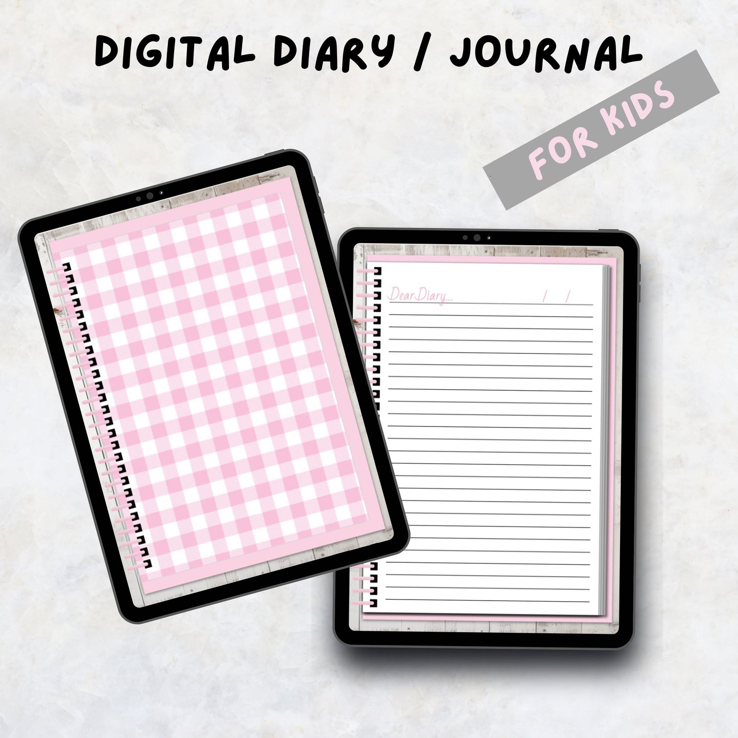 Digital Diary/Journal | Digital Journal for GoodNotes | Kids Digital Diary | Wellness Journal | Personal Digital Journal |