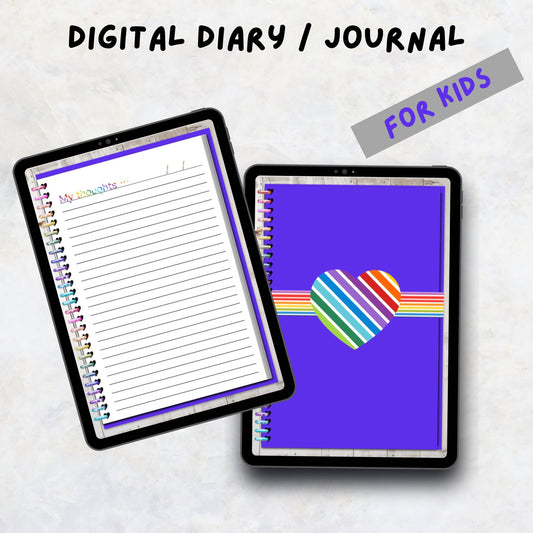 Digital Diary/Journal | Digital Journal for GoodNotes | Kids Digital Diary | Wellness Journal | Personal Digital Journal |