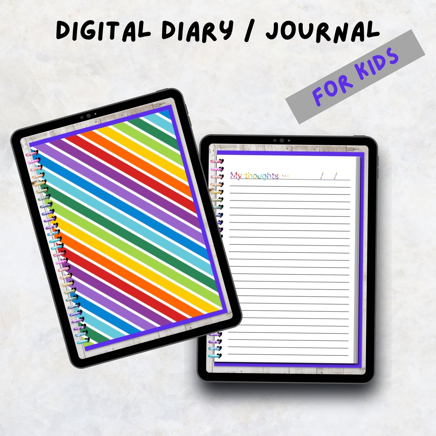 Digital Diary/Journal | Digital Journal for GoodNotes | Kids Digital Diary | Wellness Journal | Personal Digital Journal |
