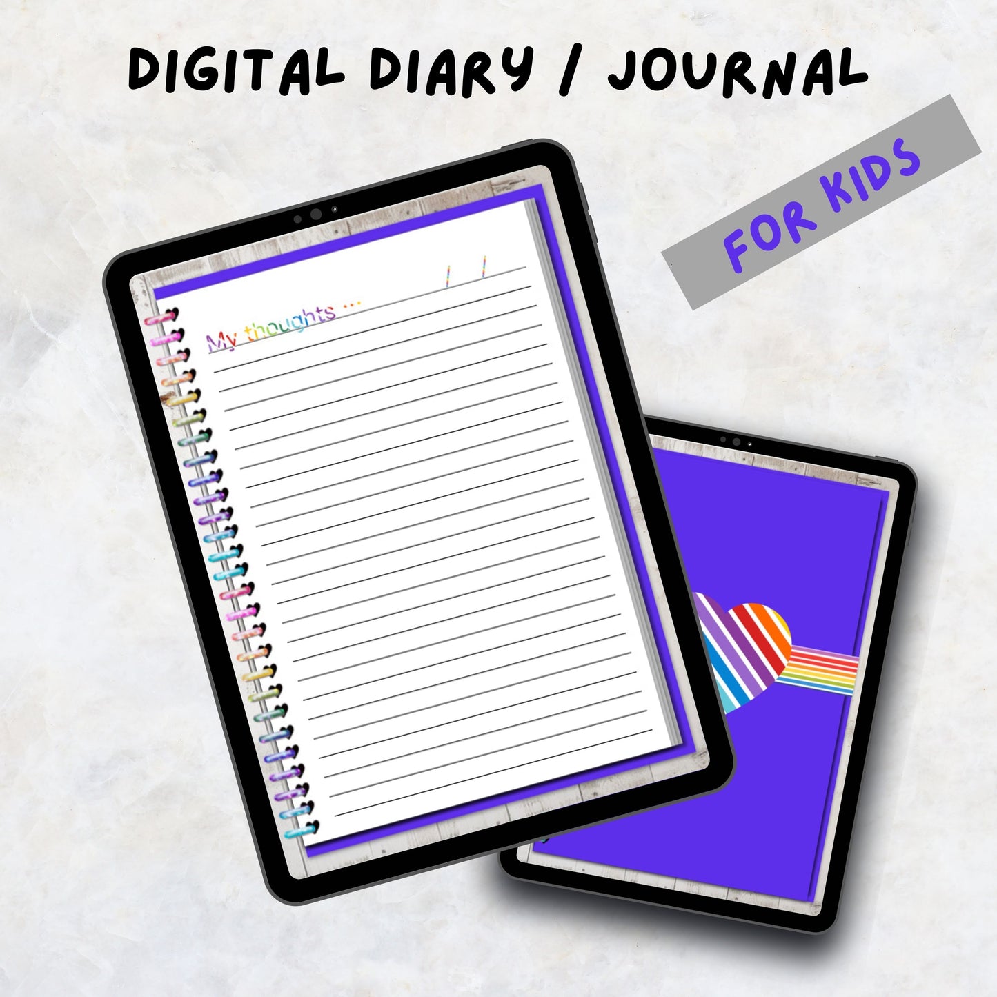 Digital Diary/Journal | Digital Journal for GoodNotes | Kids Digital Diary | Wellness Journal | Personal Digital Journal |
