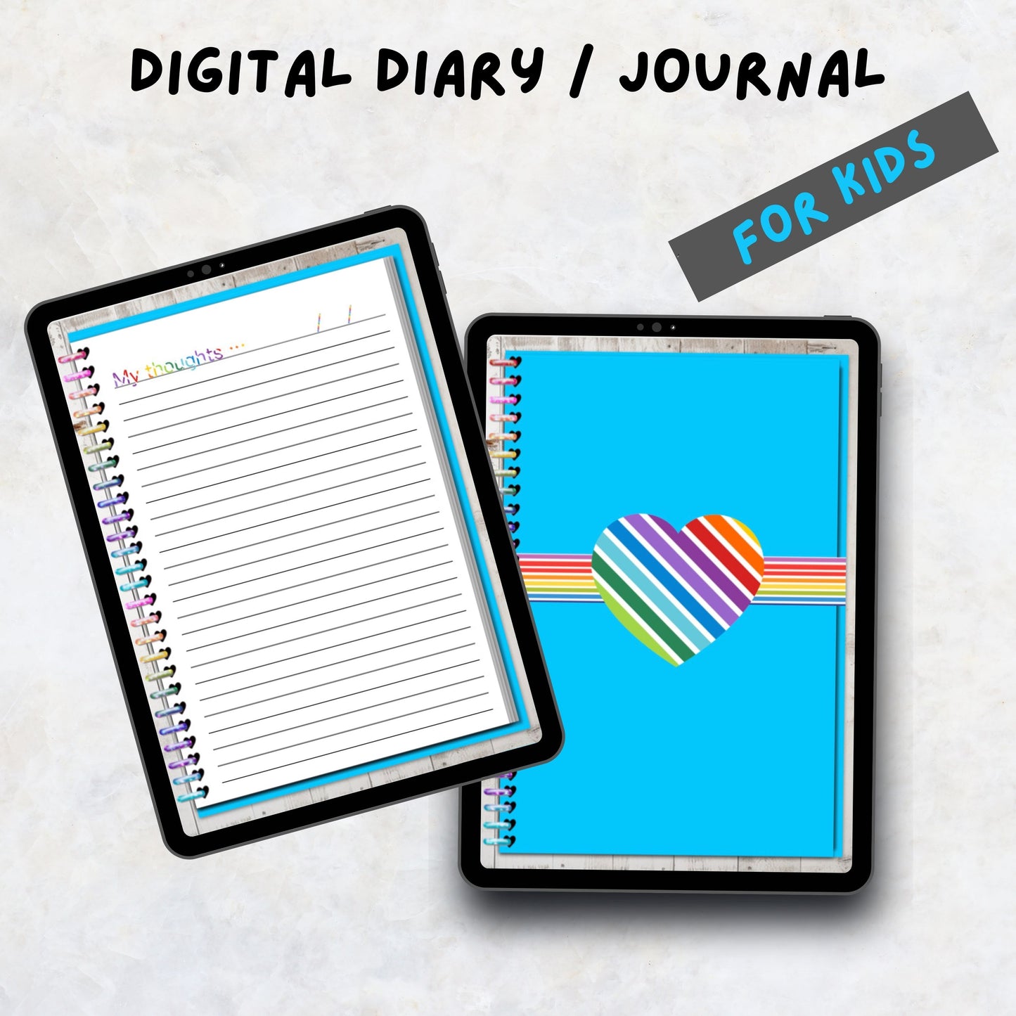 Digital Diary/Journal | Digital Journal for GoodNotes | Kids Digital Diary | Wellness Journal | Personal Digital Journal |