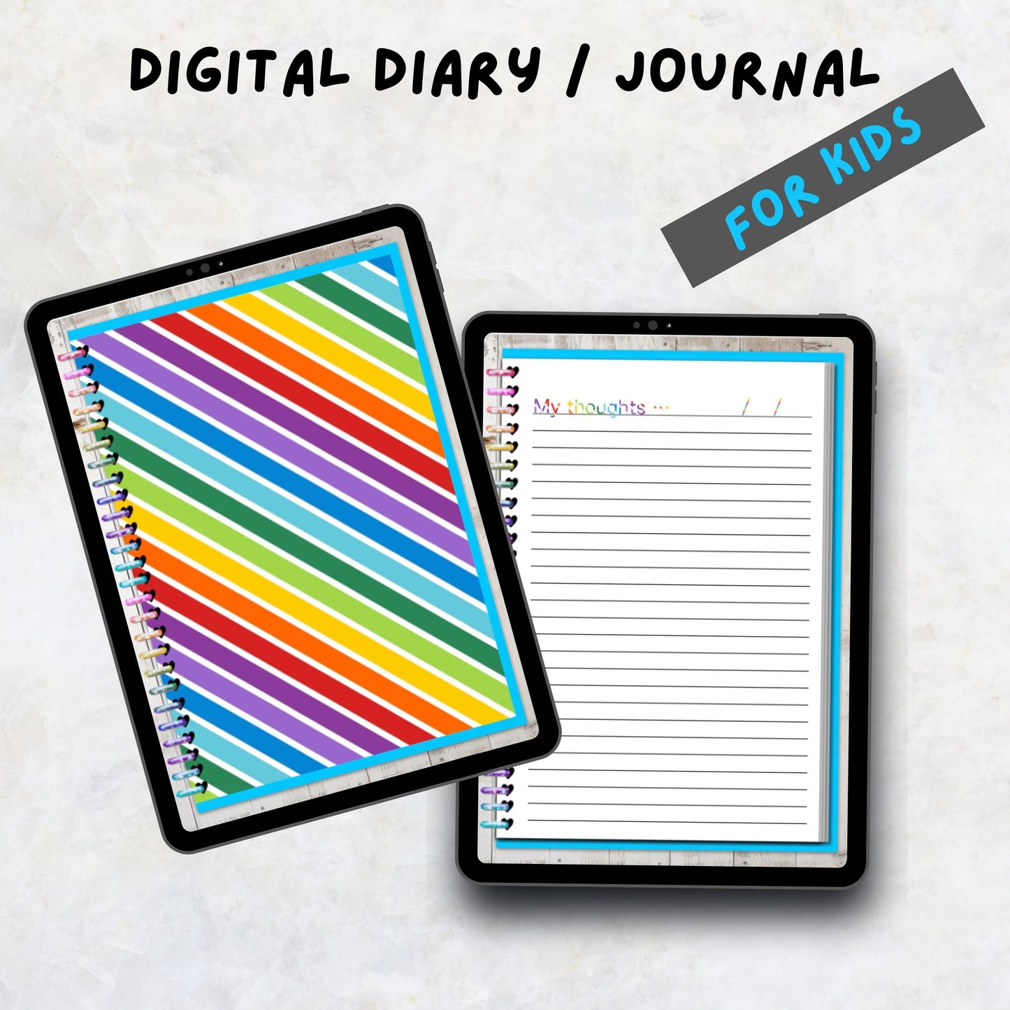 Digital Diary/Journal | Digital Journal for GoodNotes | Kids Digital Diary | Wellness Journal | Personal Digital Journal |