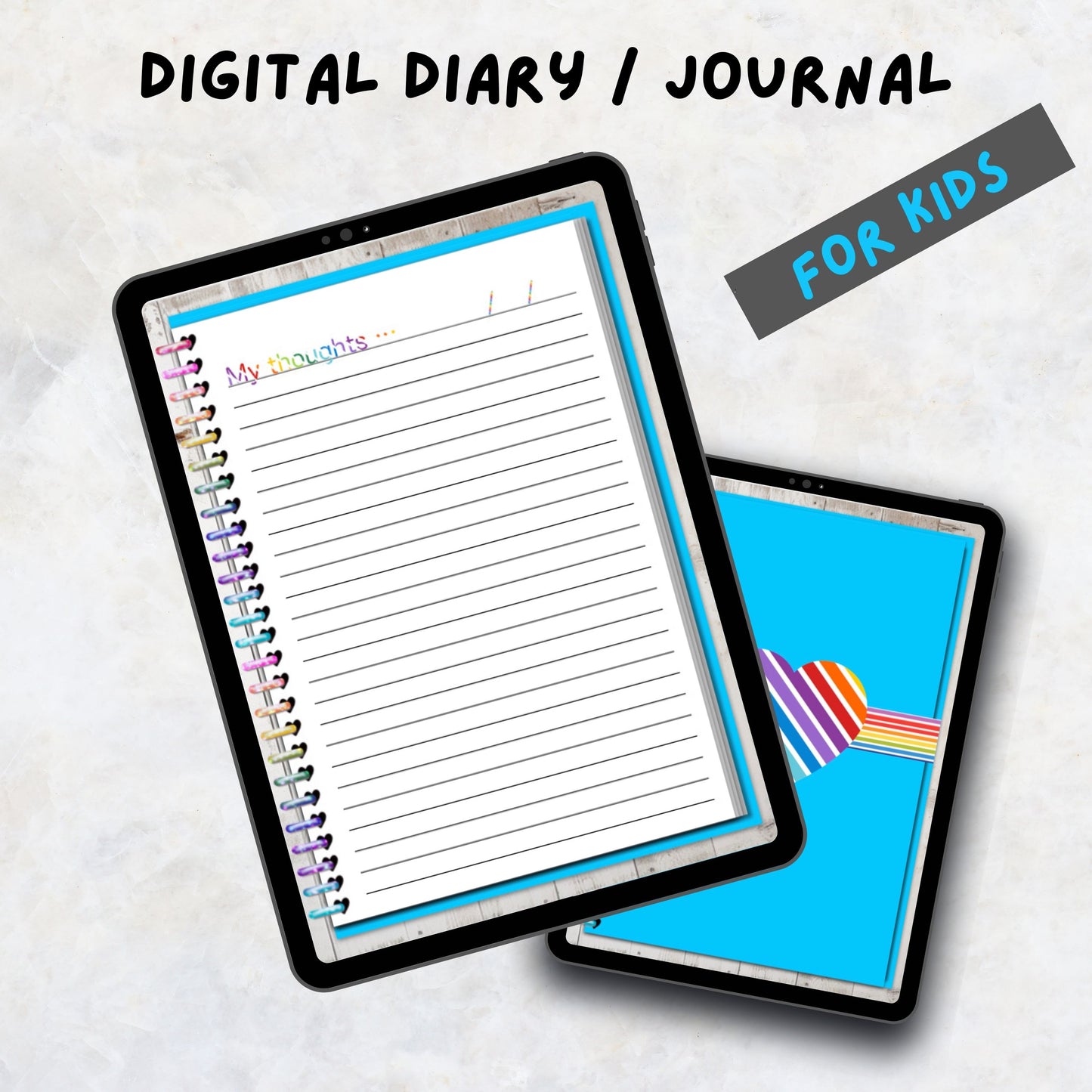 Digital Diary/Journal | Digital Journal for GoodNotes | Kids Digital Diary | Wellness Journal | Personal Digital Journal |