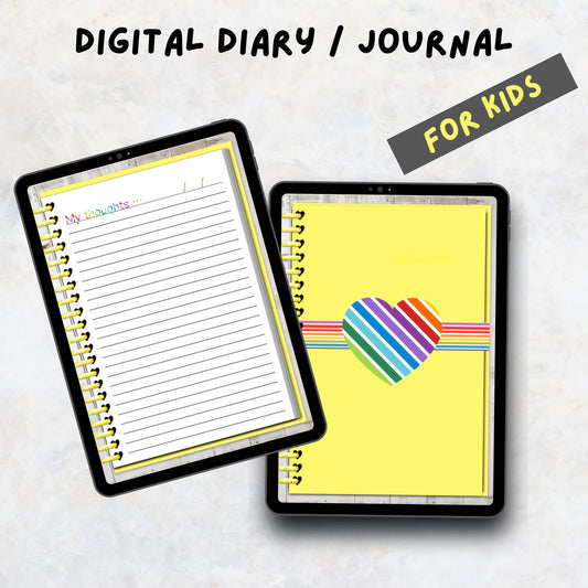 Digital Diary/Journal | Digital Journal for GoodNotes | Kids Digital Diary | Wellness Journal | Personal Digital Journal |