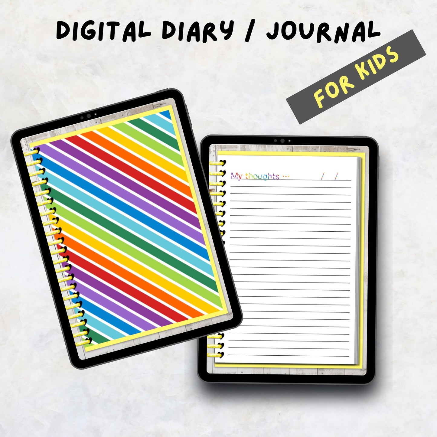 Digital Diary/Journal | Digital Journal for GoodNotes | Kids Digital Diary | Wellness Journal | Personal Digital Journal |