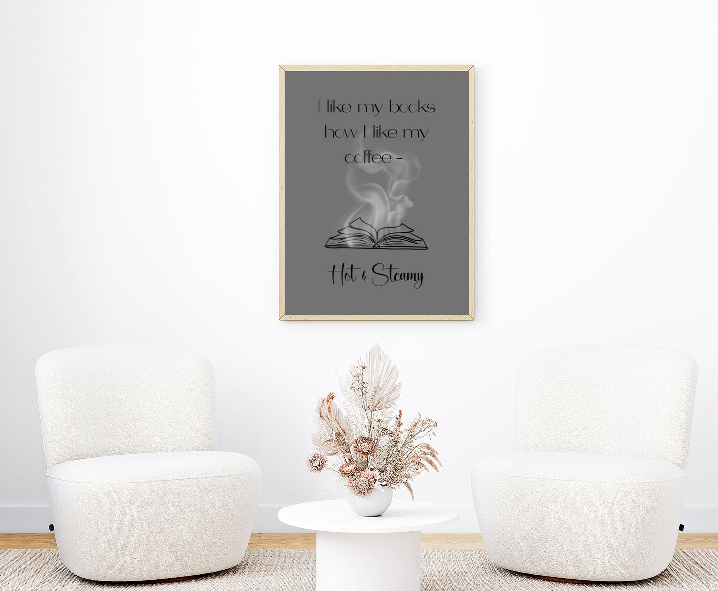 Printable ‘I Like My Books How I Like My Coffee’…Wall Art