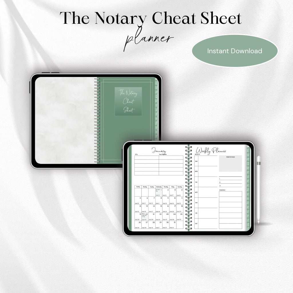 2025 Notary Digital Planner | Notary Planner with Hyperlinks | Best Digital Planner for Notaries 2025
