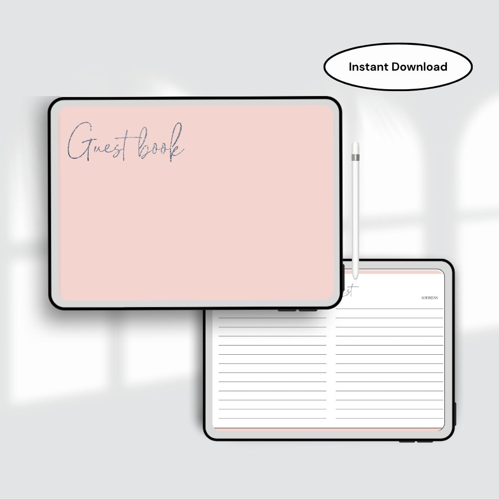 Digital Guest Book | Guest Book PDF | Modern Guest Sign-In Book | Name & Address Guest Book