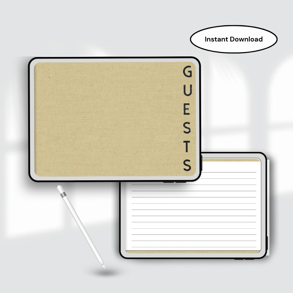 Digital Guest Book | Guest Book PDF | Modern Guest Sign-In Book | Guest Book With Lines