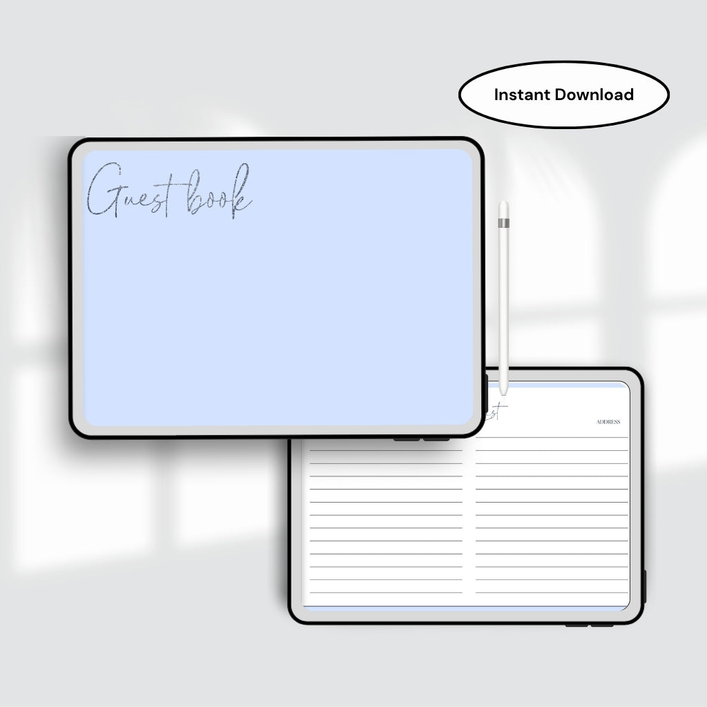 Digital Guest Book | Guest Book PDF | Modern Guest Sign-In Book | Name & Address Guest Book