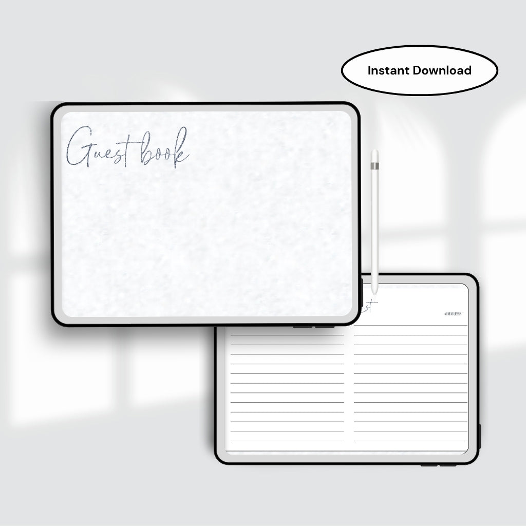 Digital Guest Book | Guest Book PDF | Modern Guest Sign-In Book | Name & Address Guest Book