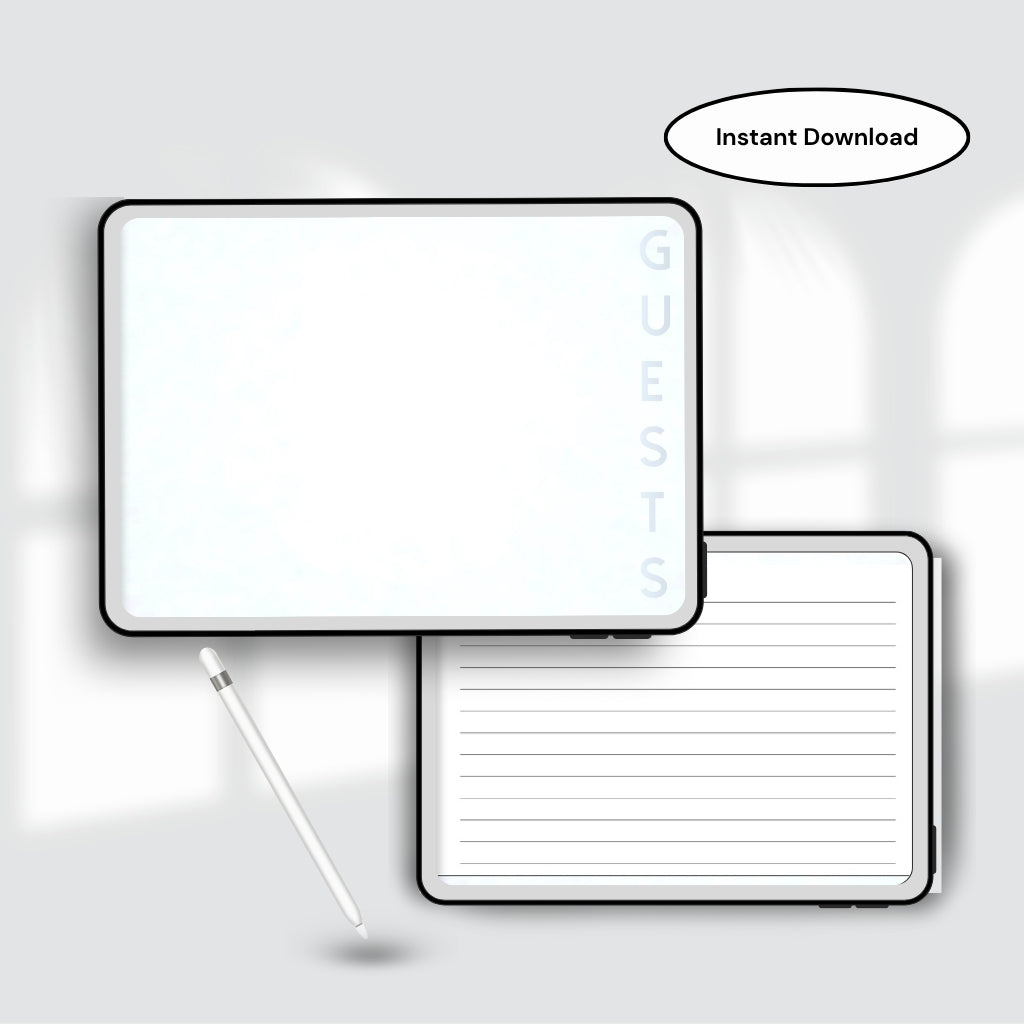 Digital Guest Book | Guest Book PDF | Modern Guest Sign-In Book | Guest Book With Lines