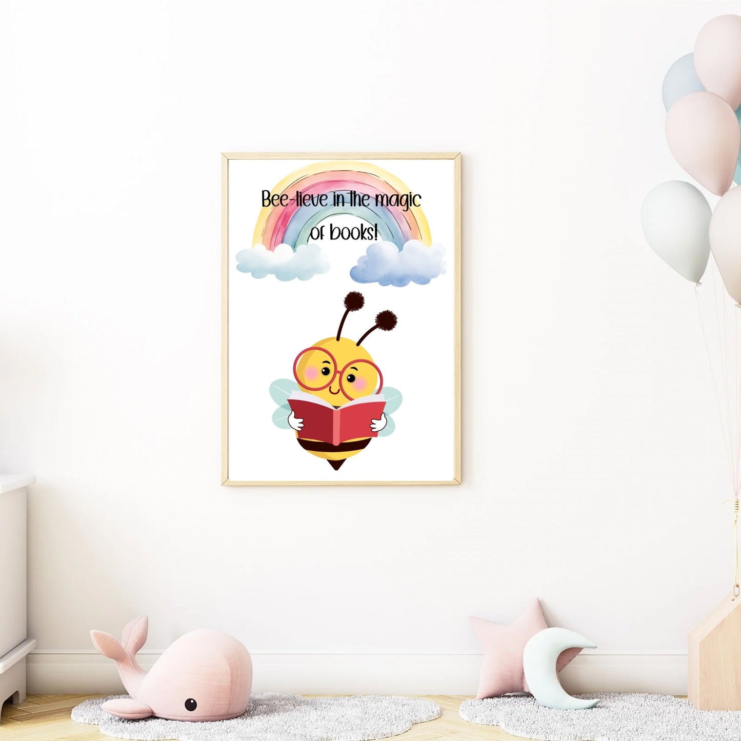 Bee-lieve in the magic of books - Printable Wall Art