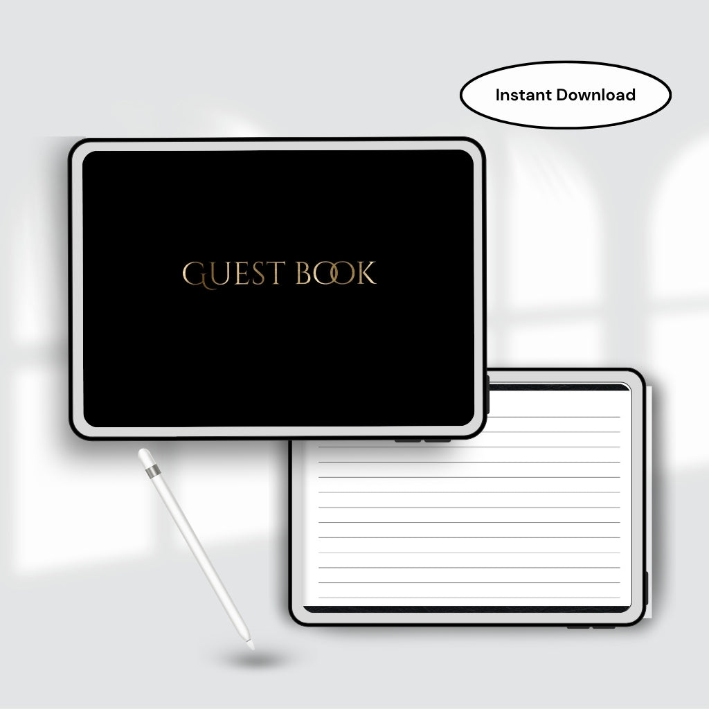 Digital Guest Book | Guest Book PDF | Modern Guest Sign-In Book | Guest Book With Lines