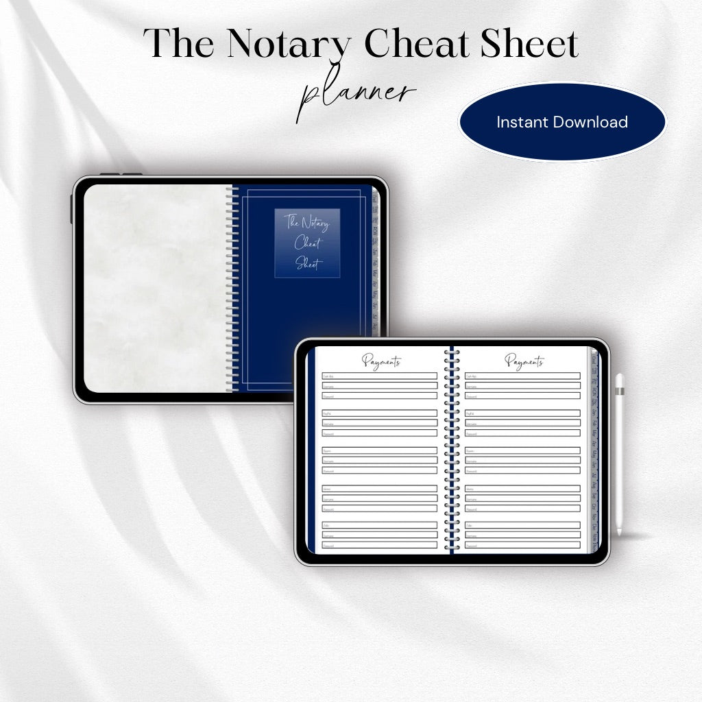 2025 Notary Digital Planner | Notary Planner with Hyperlinks | Best Digital Planner for Notaries 2025